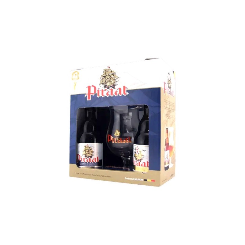Piraat 2 x 0,33l sör+pohár belga ajándékcsomag