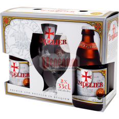 Tempelier 2x0,33l + pohár díszdobozban belga sör