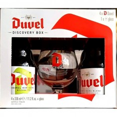 Duvel Mix díszdobozban 4x0.33l sör + 1db pohár díszdobozban
